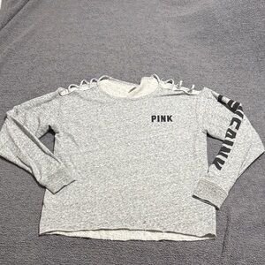 PINK Victoria's Secret Gray Sweater with Black Accents